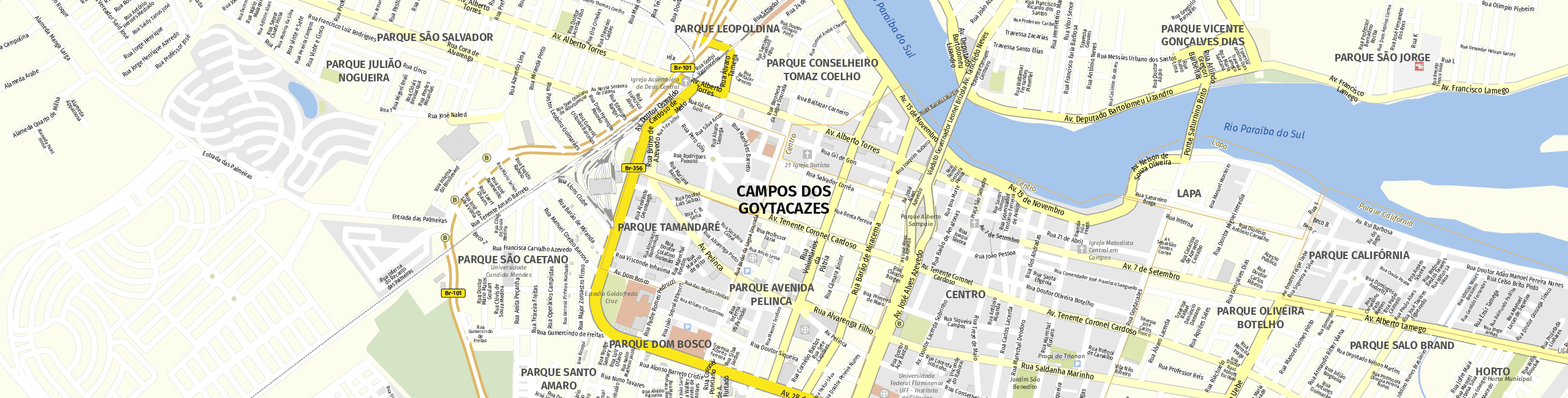 Stadtplan Campos dos Goytacazes zum Downloaden.