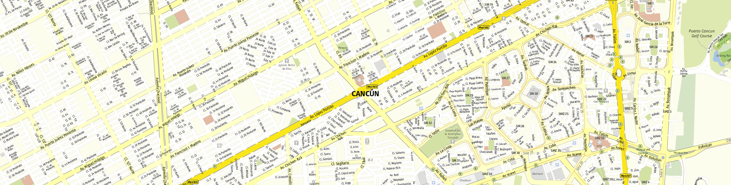 Stadtplan Cancún zum Downloaden.