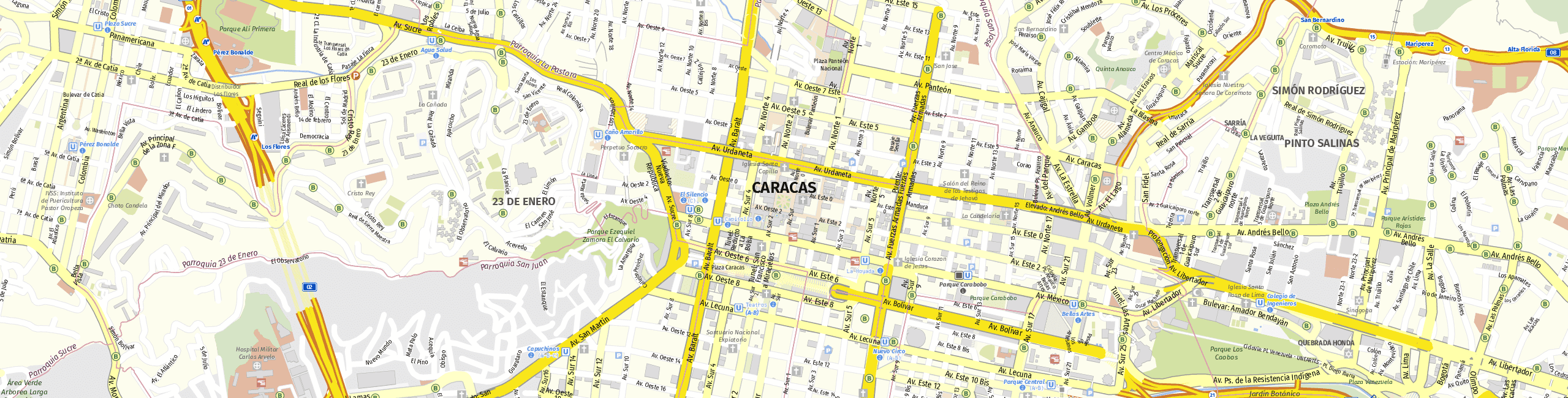 Stadtplan Caracas zum Downloaden.