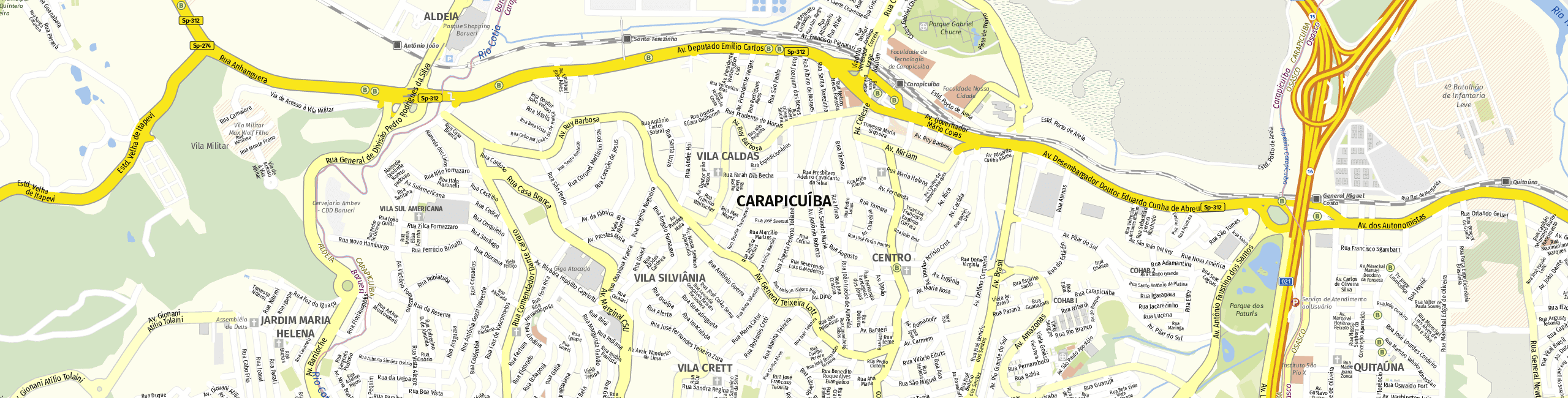 Stadtplan Carapicuíba zum Downloaden.