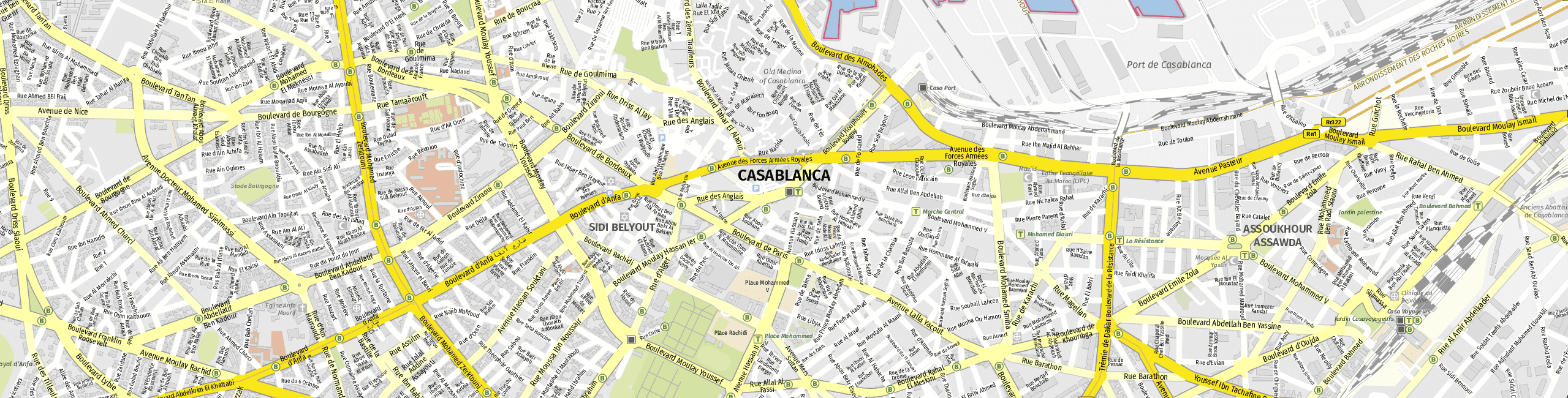 Stadtplan Casablanca zum Downloaden.