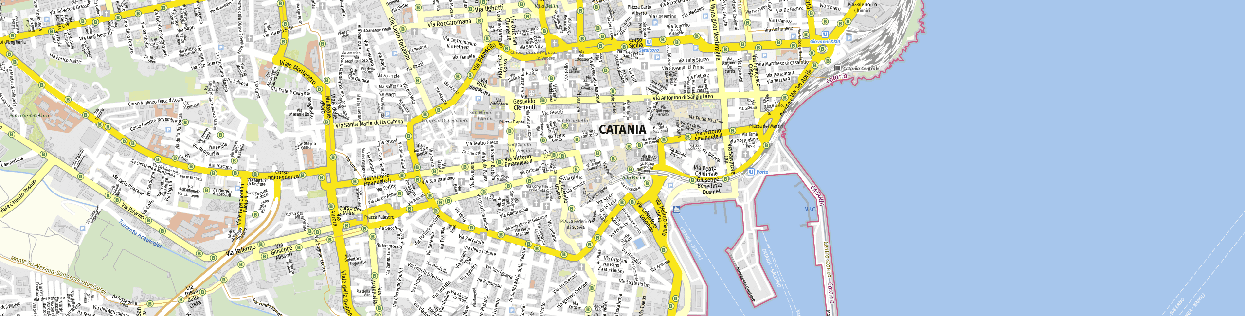 Stadtplan Catania zum Downloaden.