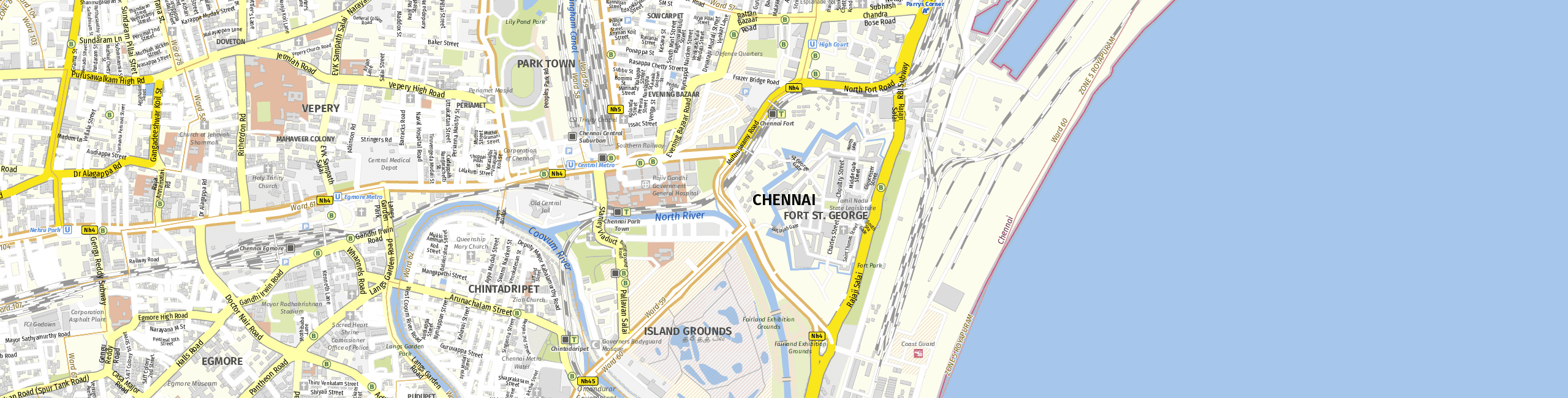 Stadtplan Chennai zum Downloaden.