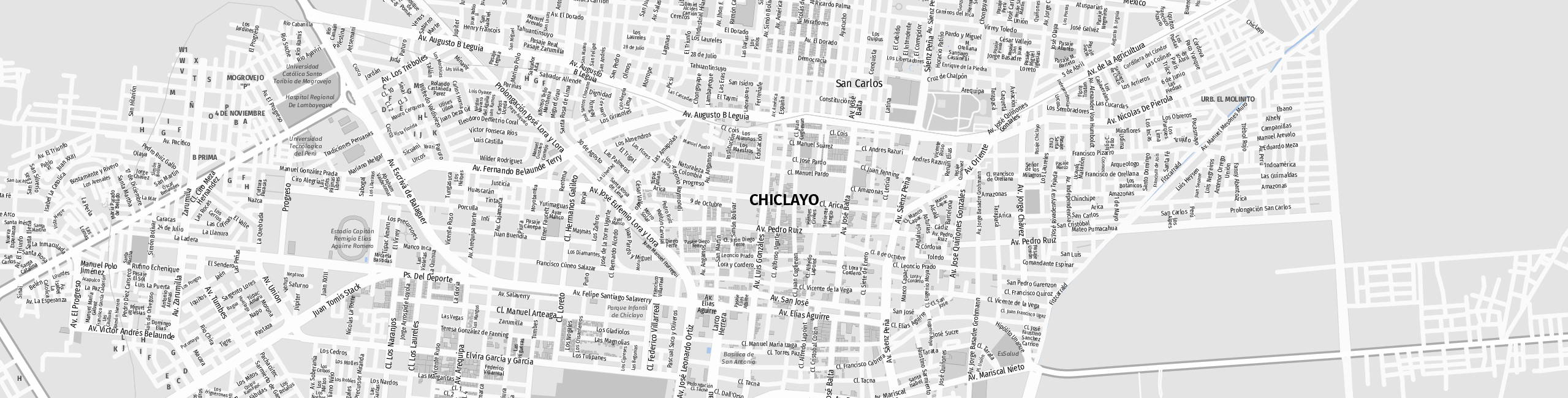 Stadtplan Chiclayo zum Downloaden.