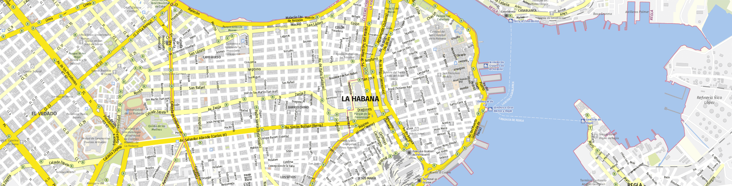 Stadtplan Ciudad de La Habana zum Downloaden.