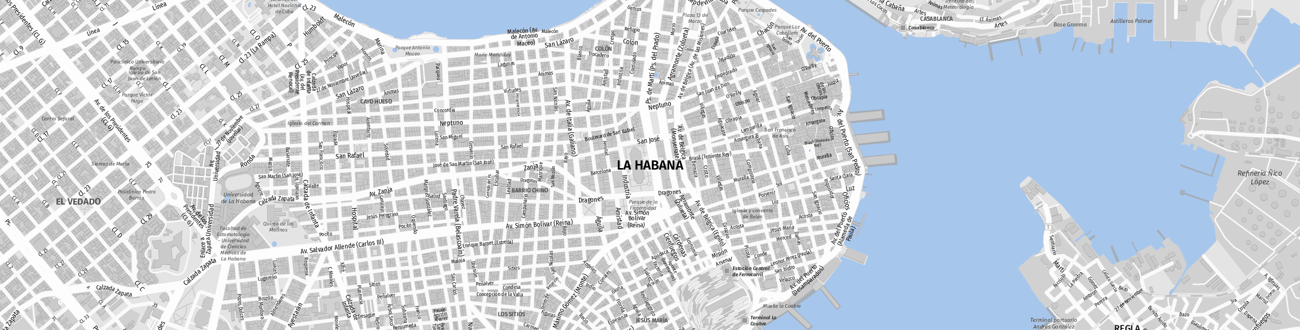 Stadtplan Ciudad de La Habana zum Downloaden.