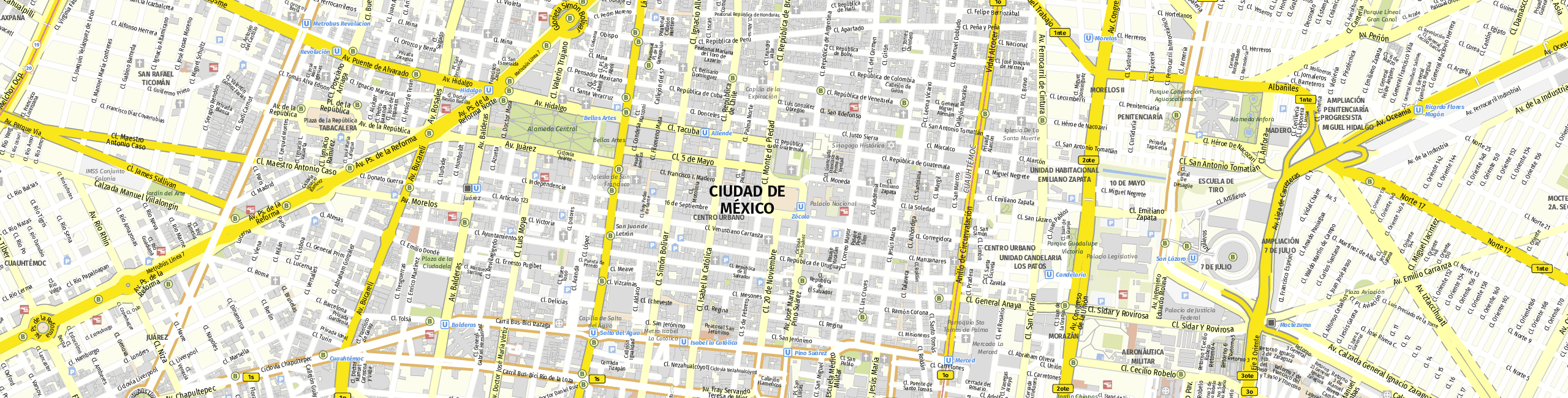 Stadtplan Ciudad de México zum Downloaden.