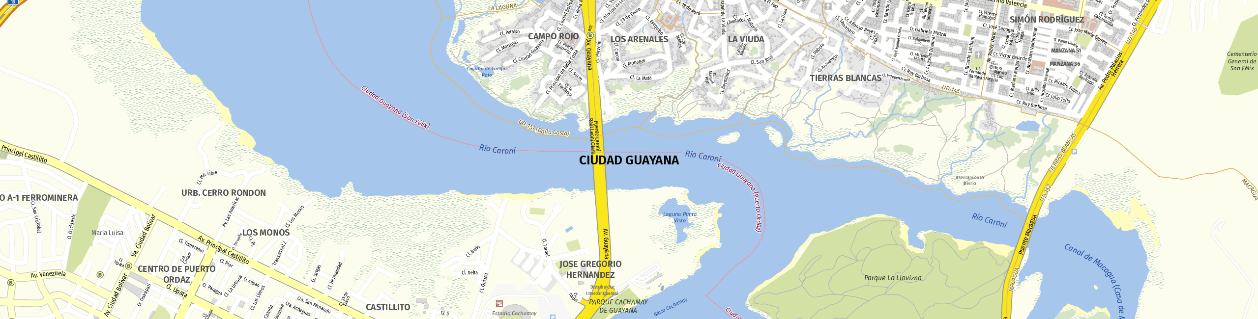 Stadtplan Ciudad Guayana zum Downloaden.
