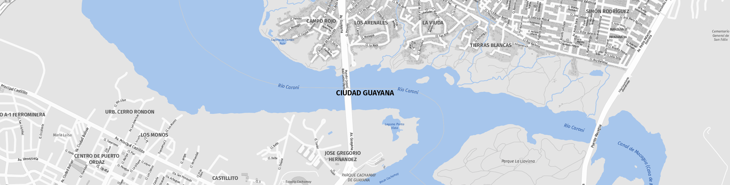 Stadtplan Ciudad Guayana zum Downloaden.