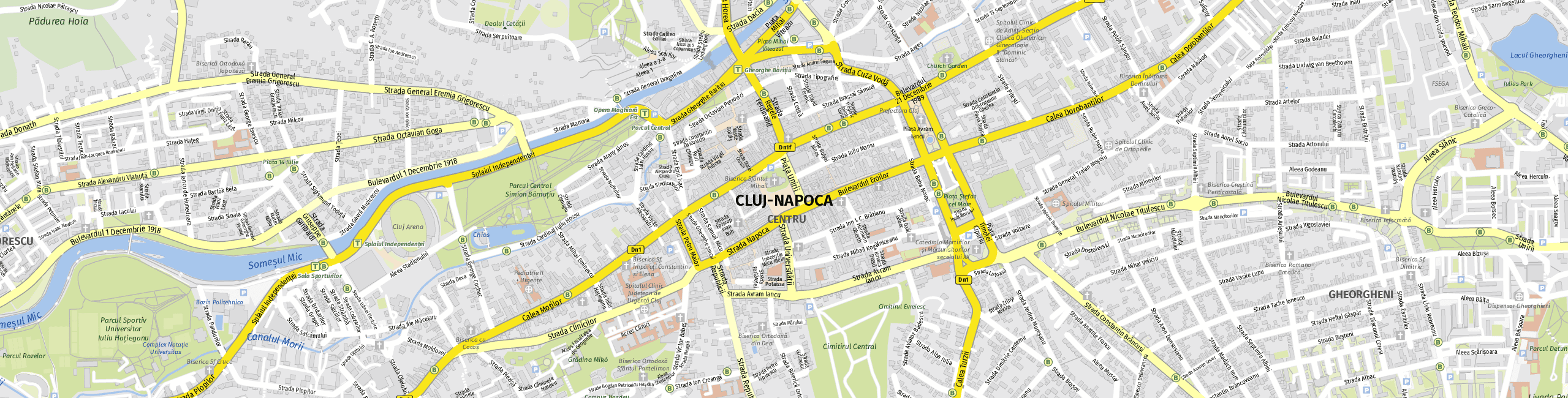 Stadtplan Cluj-Napoca zum Downloaden.