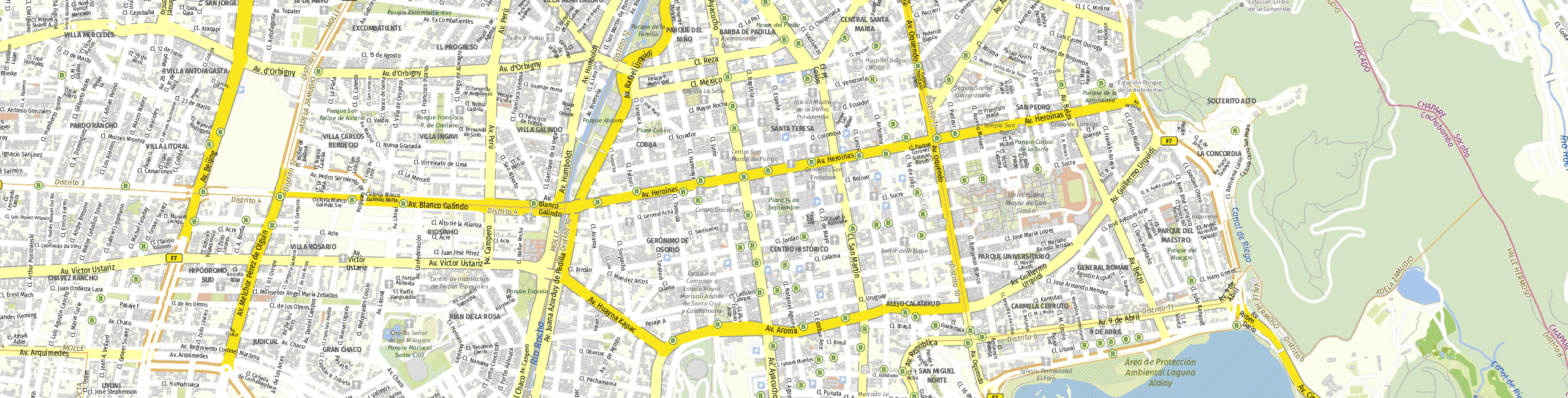 Stadtplan Cochabamba zum Downloaden.