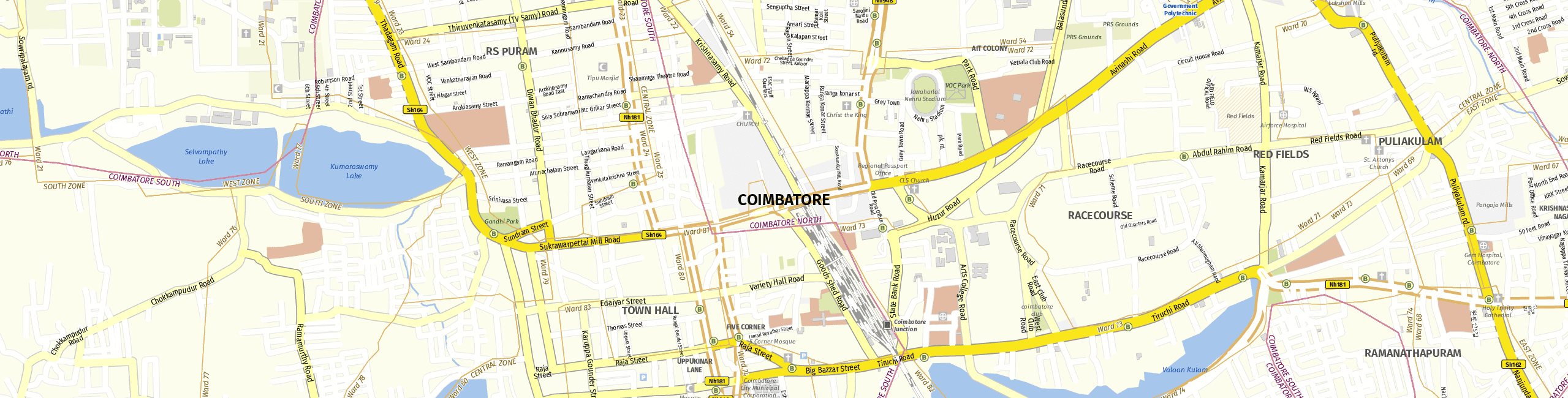 Stadtplan Coimbatore zum Downloaden.