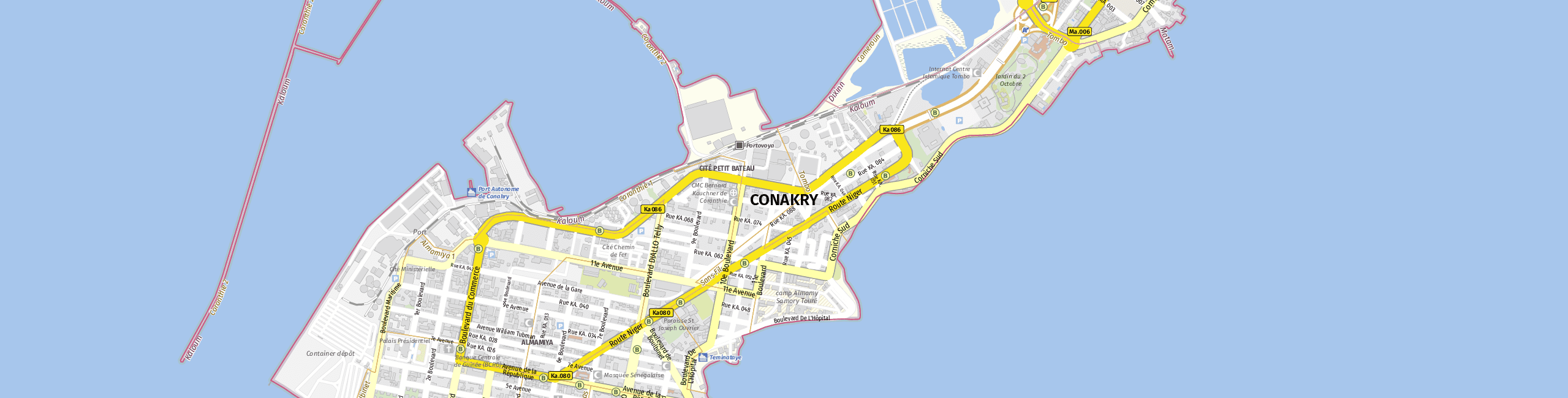 Stadtplan Conakry zum Downloaden.