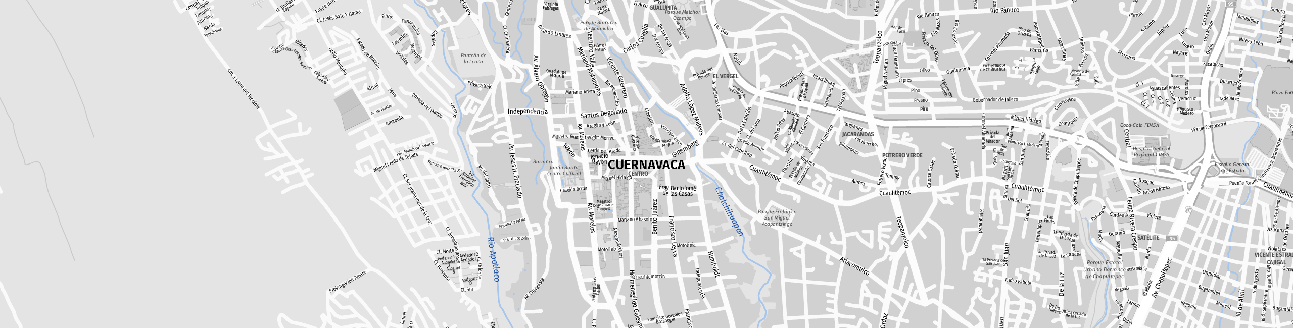 Stadtplan Cuernavaca zum Downloaden.