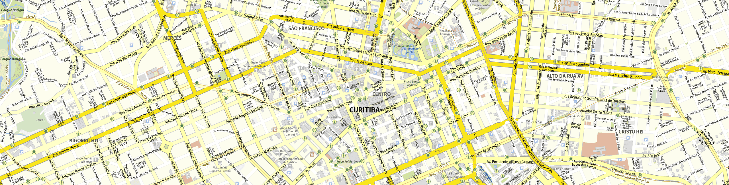 Stadtplan Curitiba zum Downloaden.
