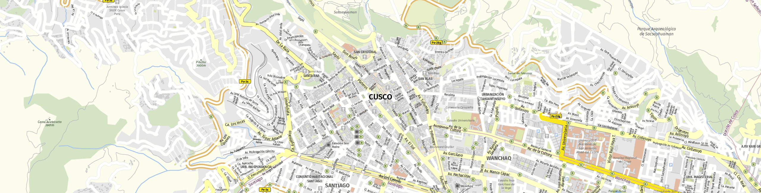 Stadtplan Cusco zum Downloaden.