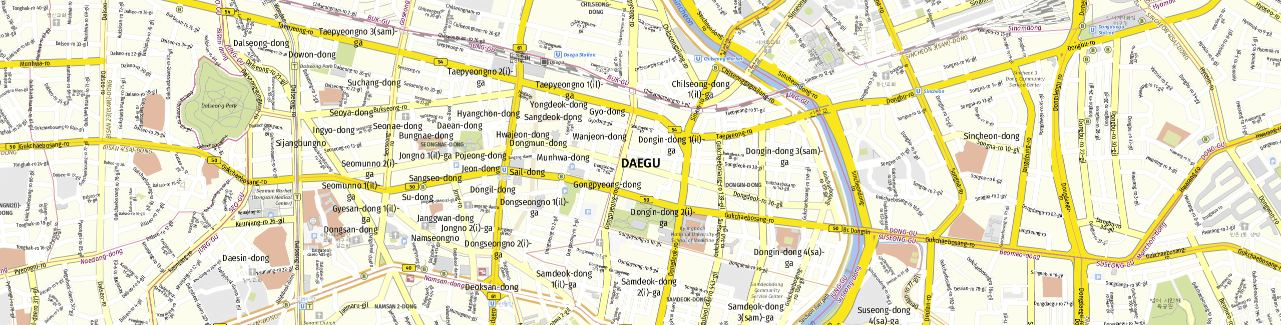 Stadtplan Daegu zum Downloaden.