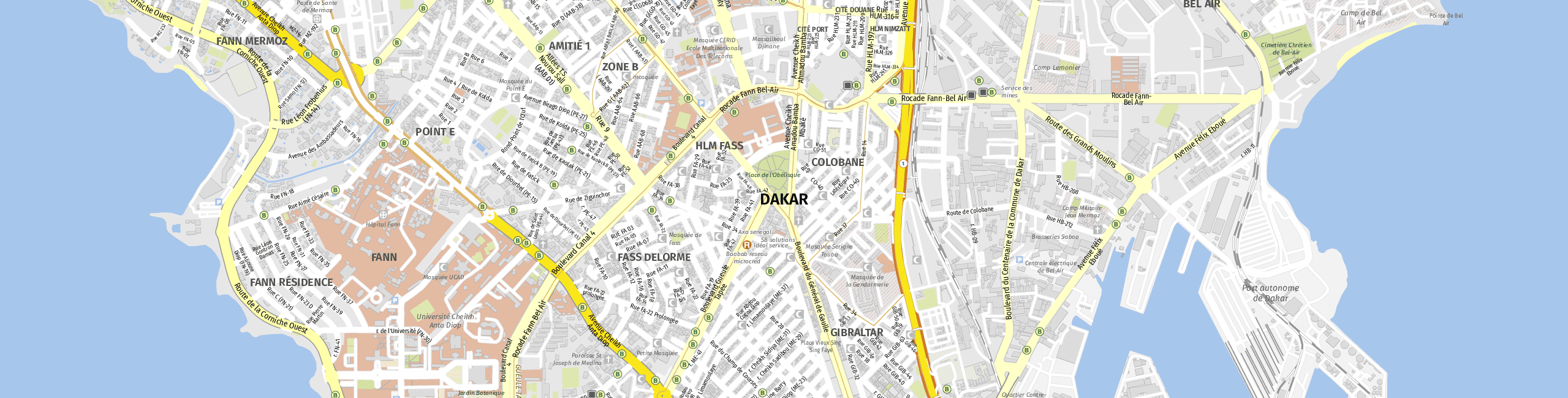 Stadtplan Dakar zum Downloaden.