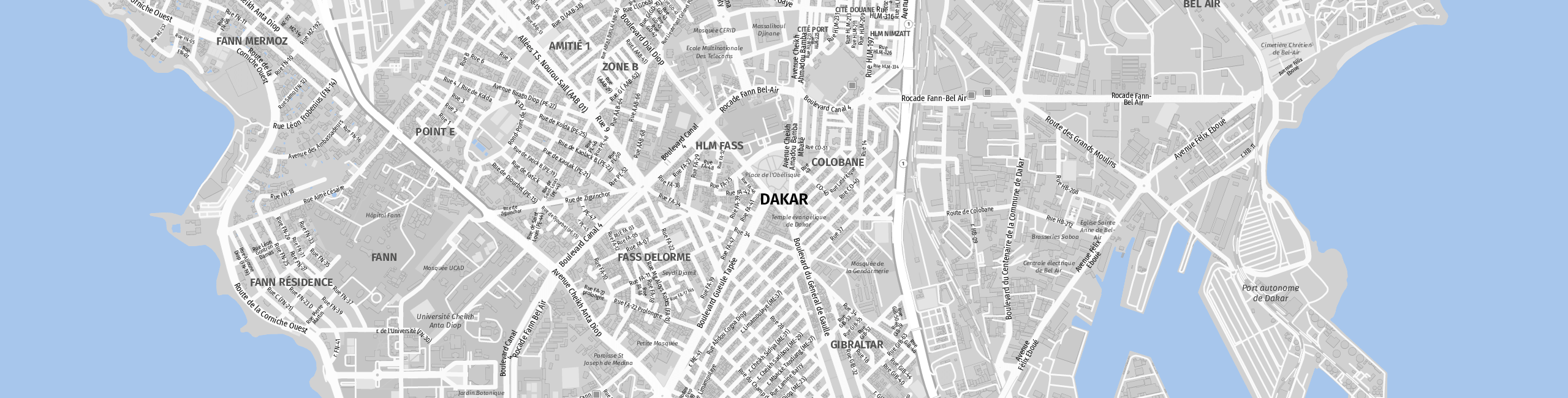 Stadtplan Dakar zum Downloaden.