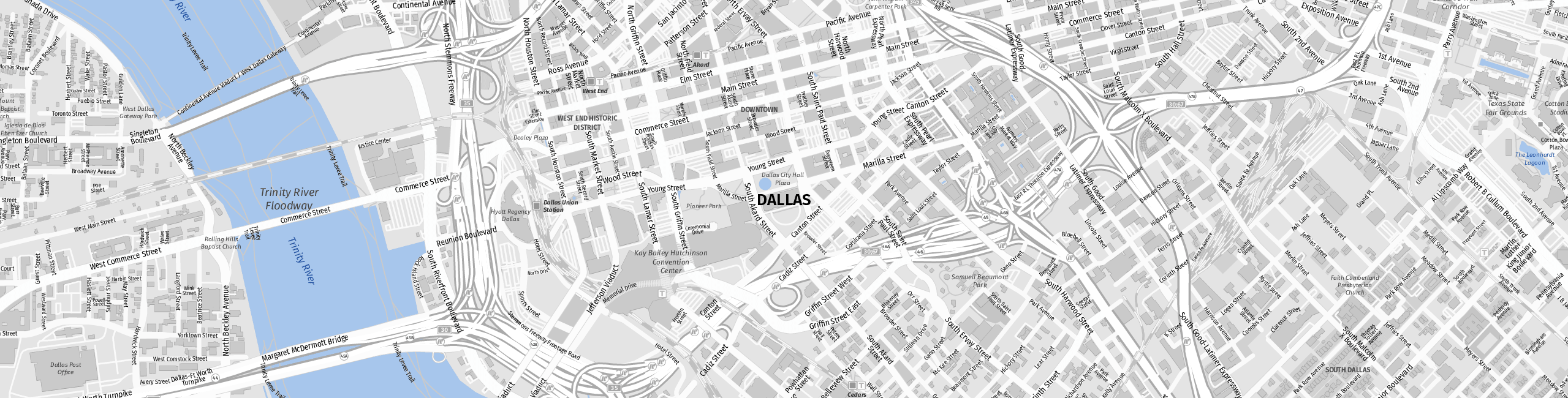 Stadtplan Dallas zum Downloaden.