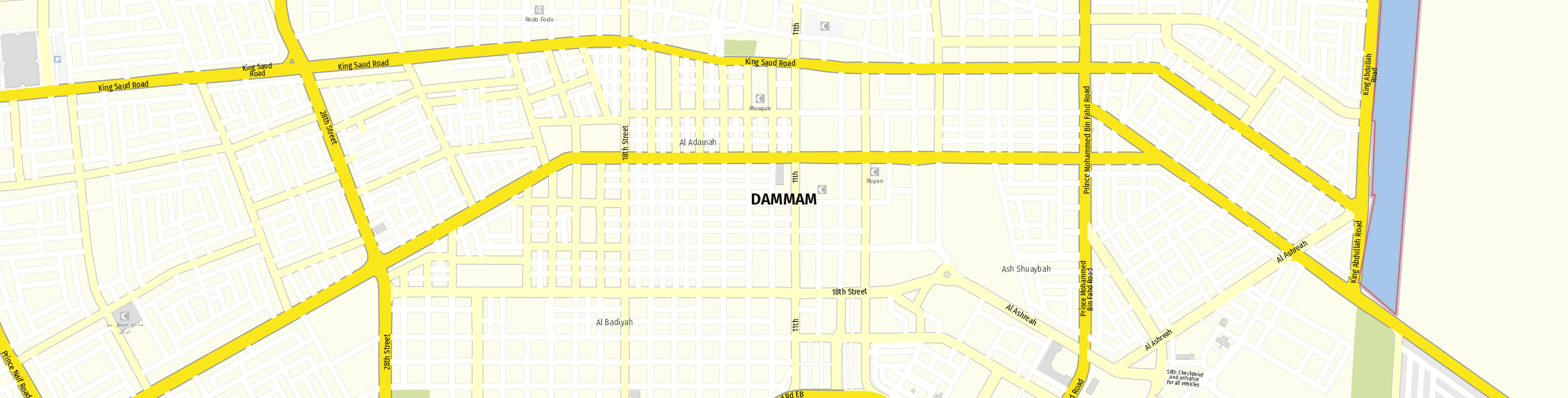 Stadtplan Ad Dammam zum Downloaden.