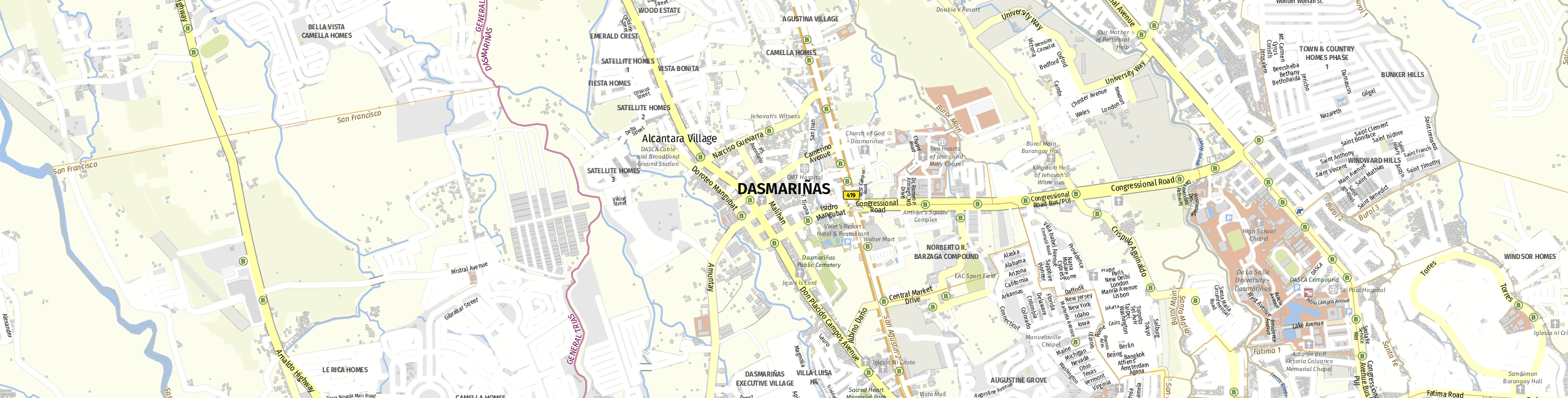 Stadtplan Dasmariñas zum Downloaden.