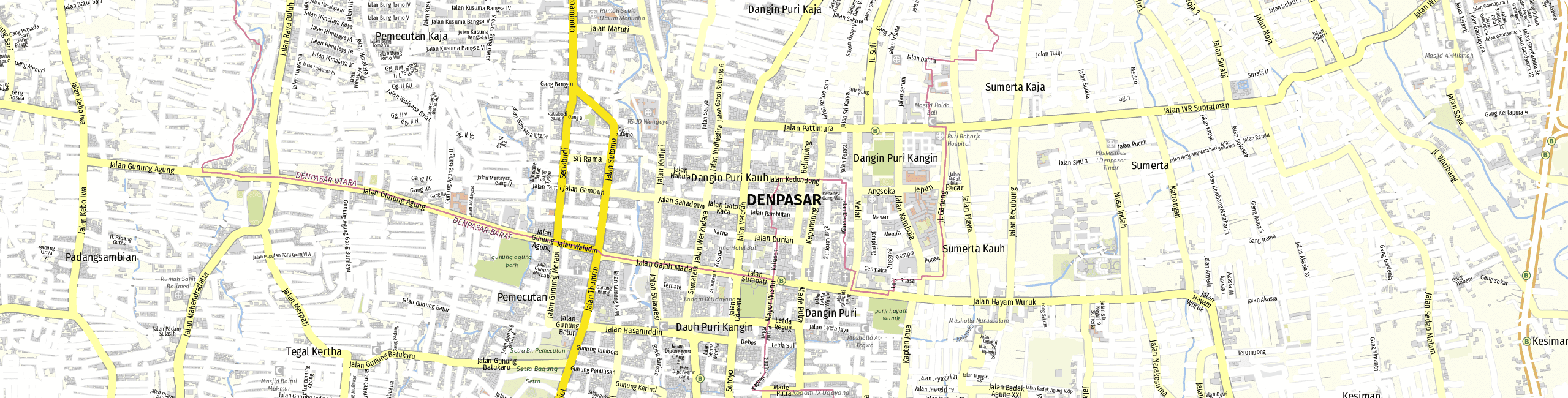 Stadtplan Denpasar zum Downloaden.