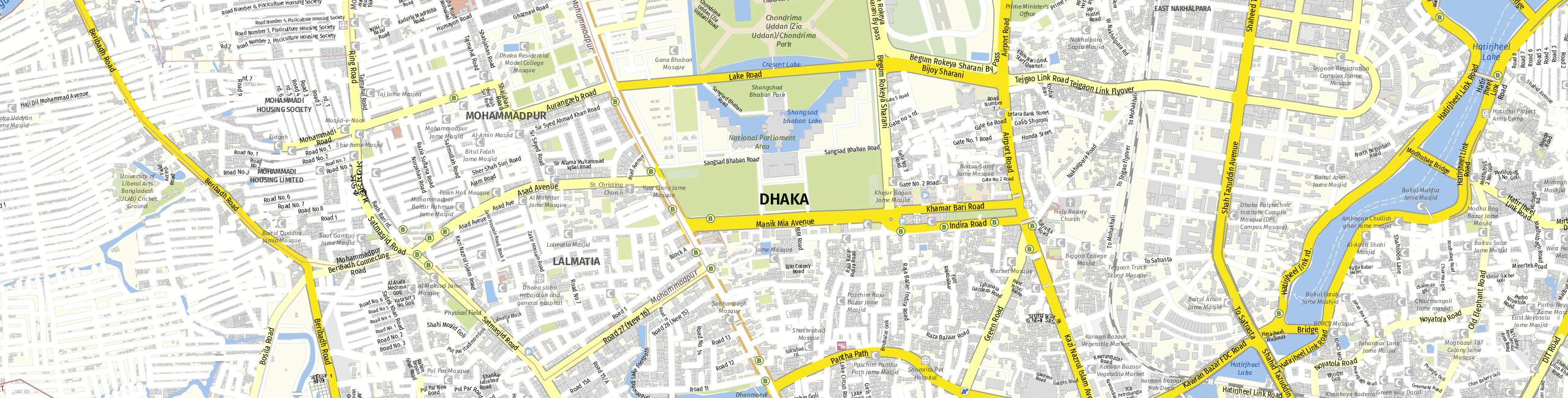 Stadtplan Dhaka zum Downloaden.