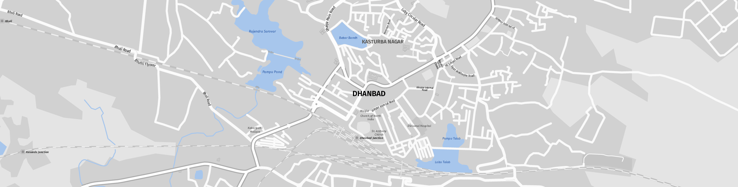 Stadtplan Dhanbad zum Downloaden.