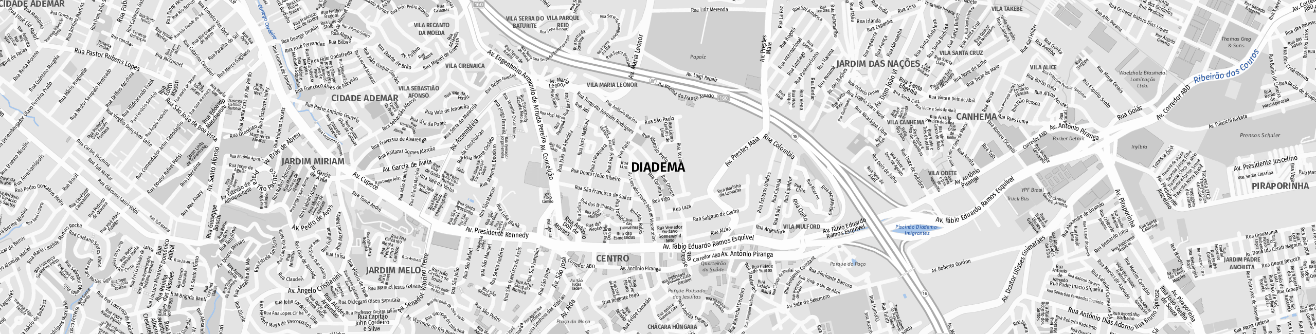 Stadtplan Diadema zum Downloaden.