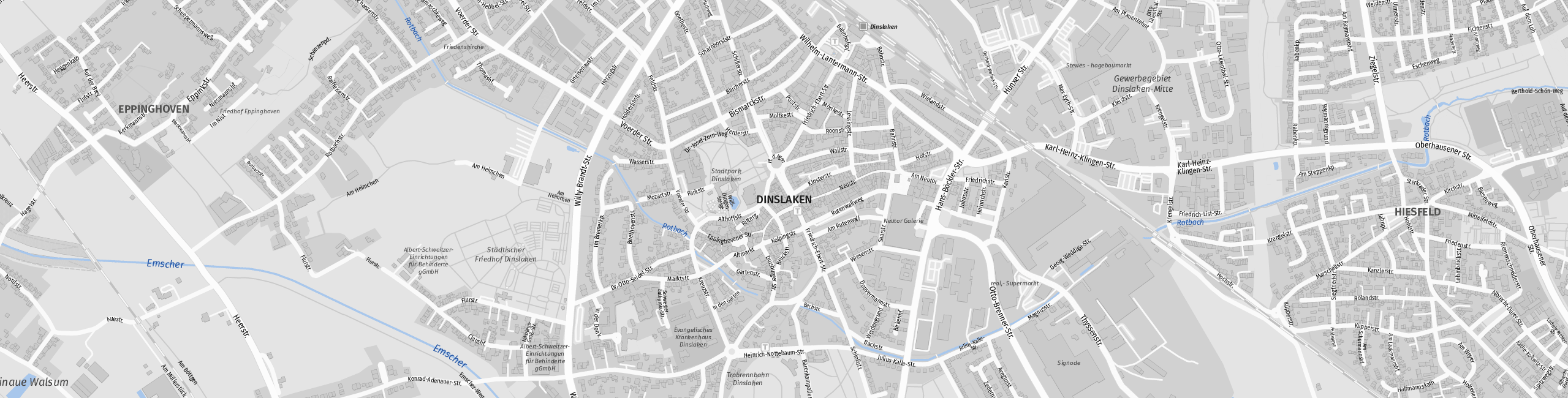 Stadtplan Dinslaken zum Downloaden.