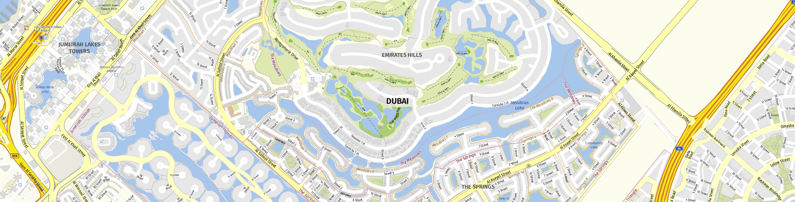 Stadtplan Dubai zum Downloaden.
