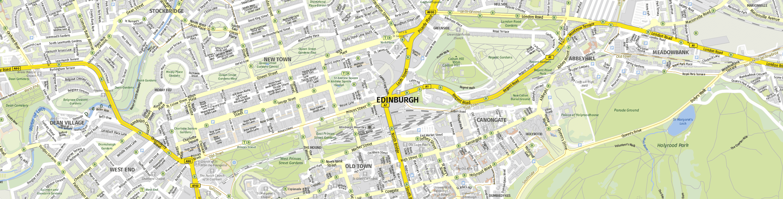 Stadtplan Edinburgh zum Downloaden.