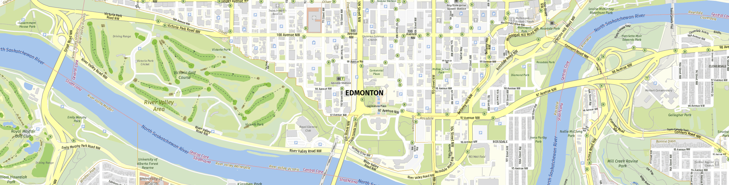Stadtplan Edmonton zum Downloaden.
