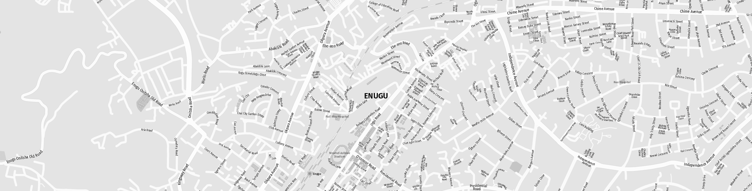 Stadtplan Enugu zum Downloaden.