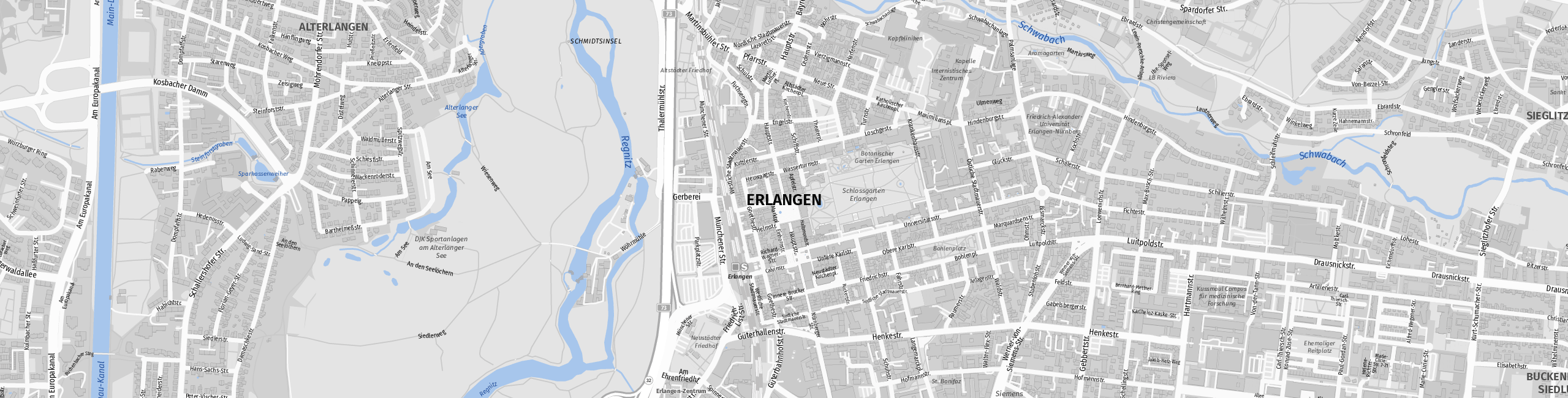 Stadtplan Erlangen zum Downloaden.