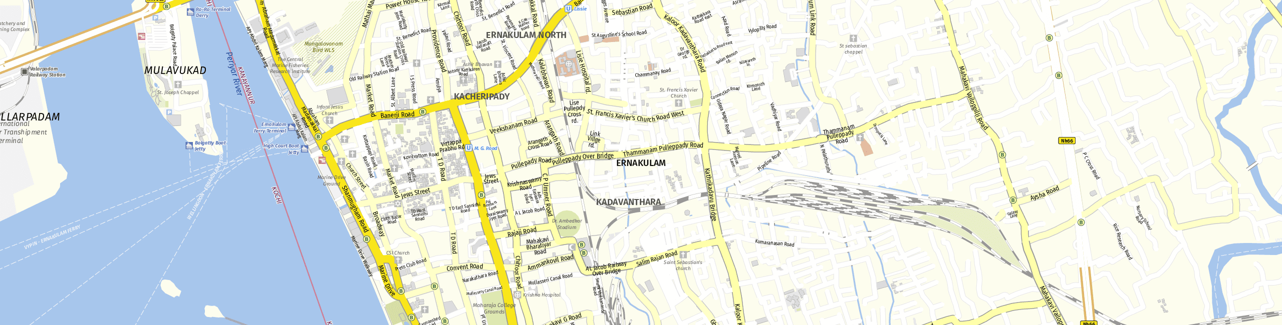 Stadtplan Ernakulam zum Downloaden.