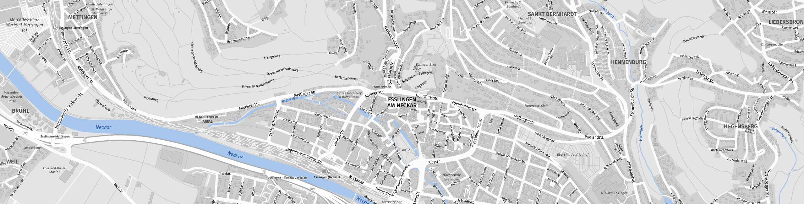 Stadtplan Esslingen am Neckar zum Downloaden.