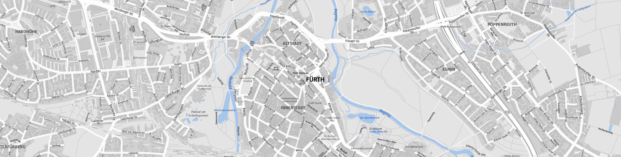 Stadtplan Fürth zum Downloaden.
