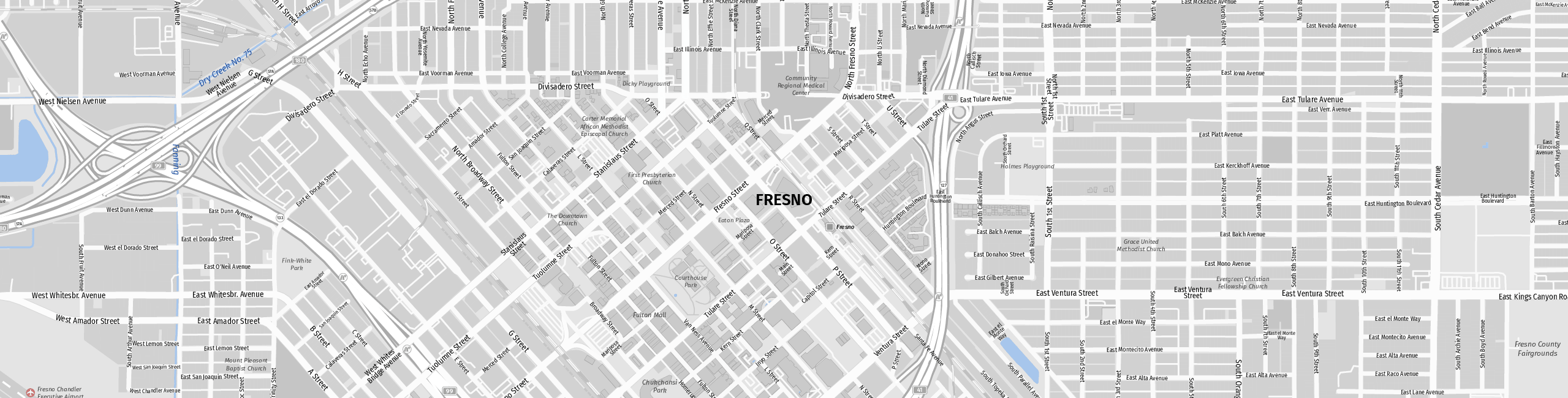 Stadtplan Fresno zum Downloaden.