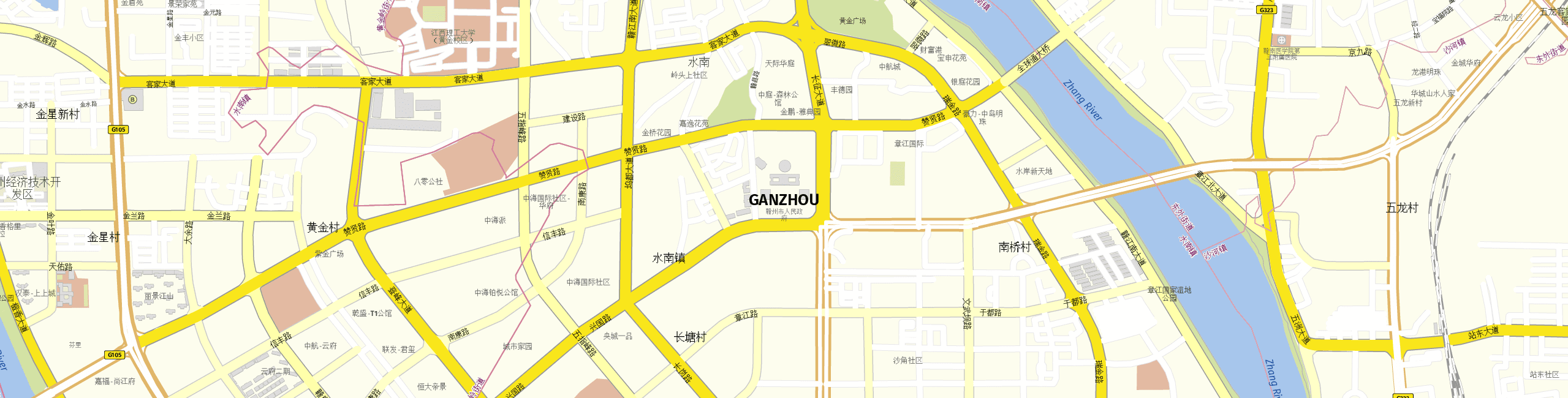 Stadtplan Ganzhou zum Downloaden.