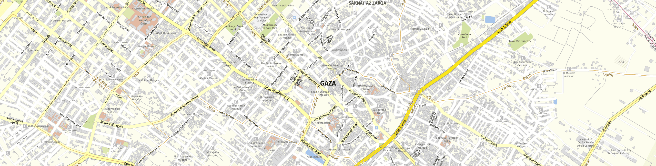 Stadtplan Gaza zum Downloaden.