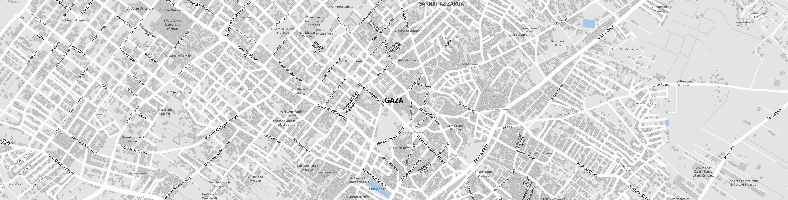 Stadtplan Gaza zum Downloaden.