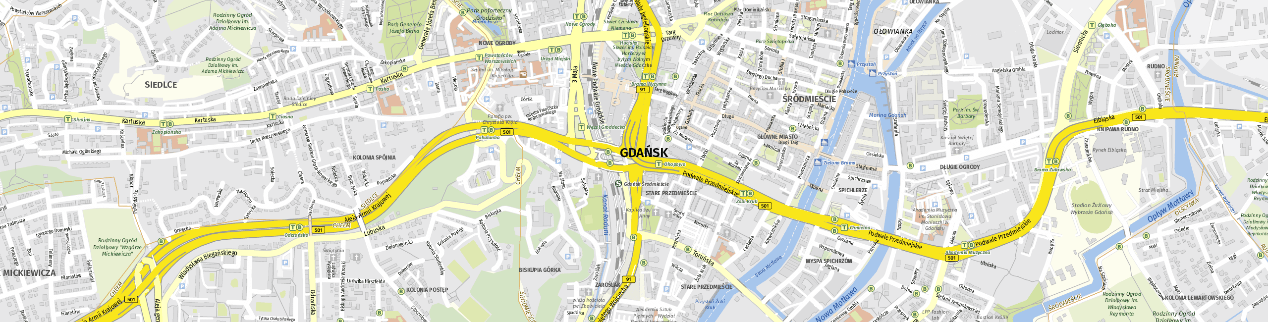Stadtplan Gdańsk zum Downloaden.