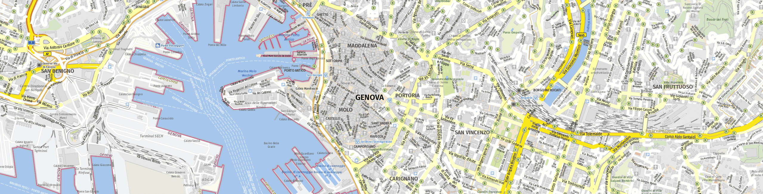 Stadtplan Genova zum Downloaden.