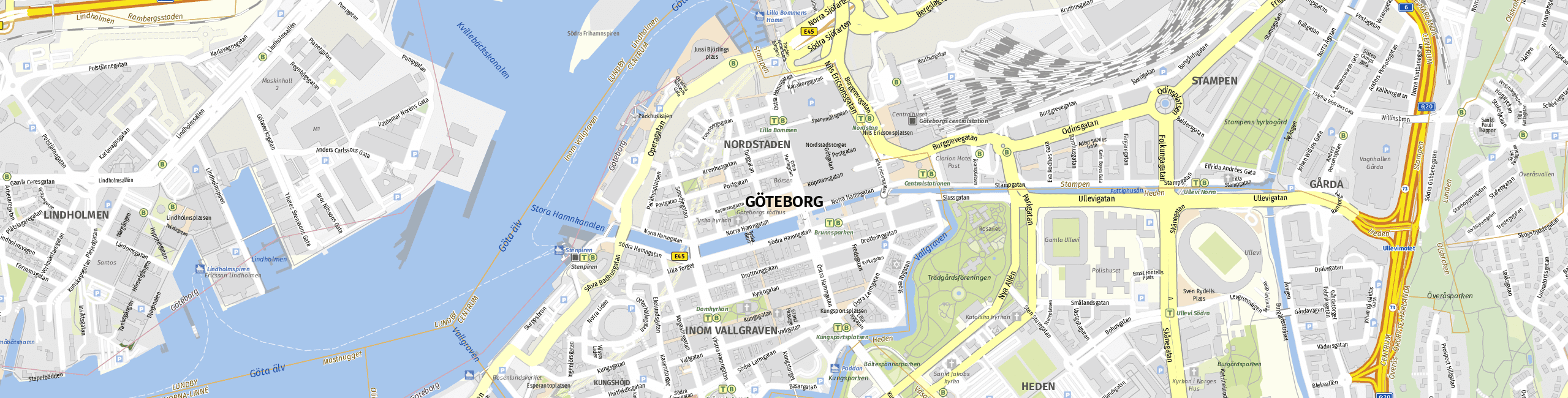Stadtplan Göteborg zum Downloaden.
