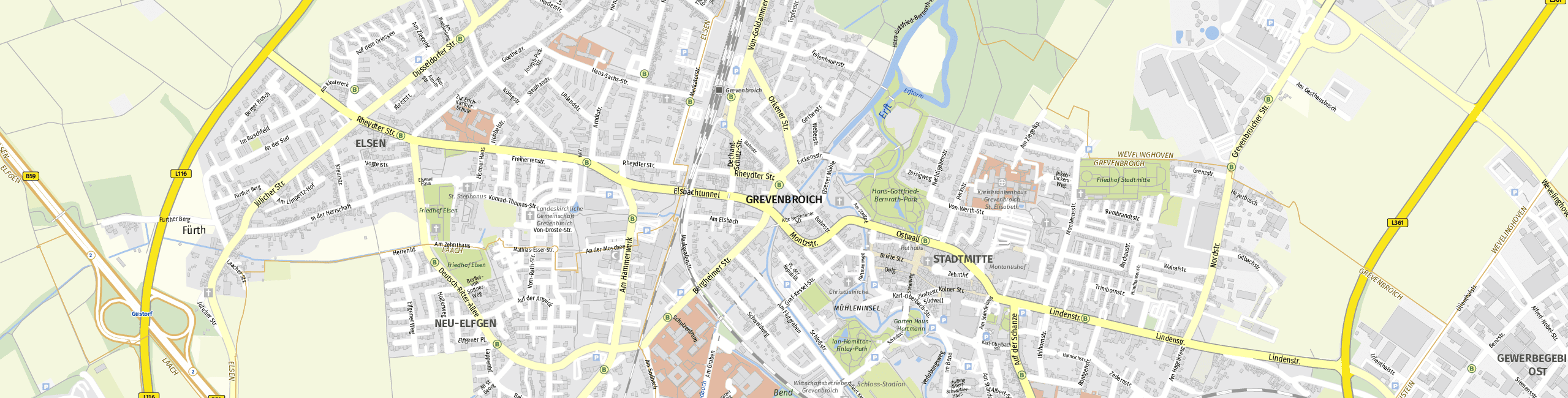 Stadtplan Grevenbroich zum Downloaden.
