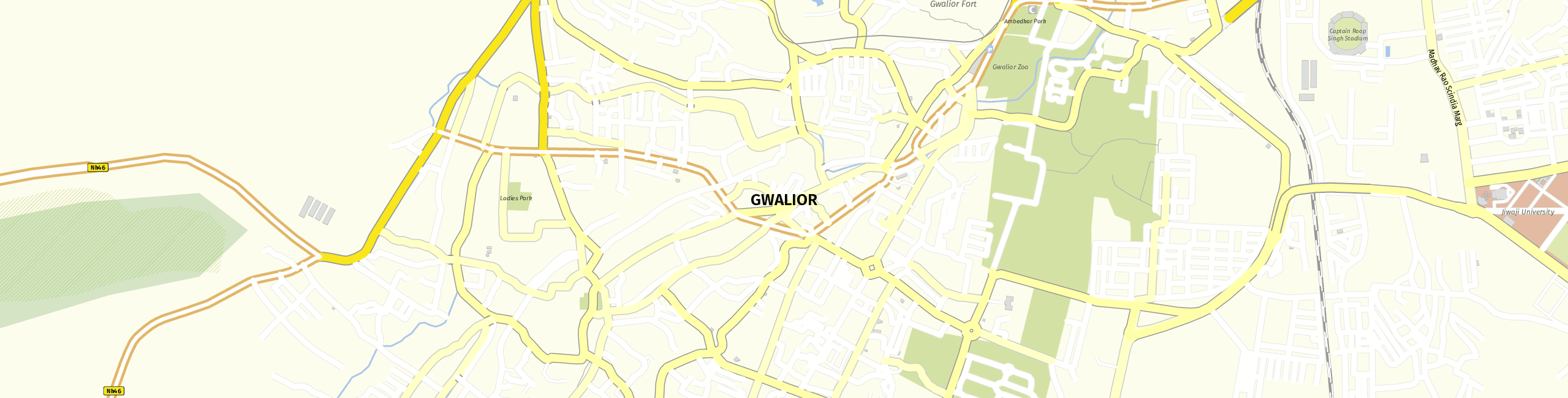 Stadtplan Gwalior zum Downloaden.