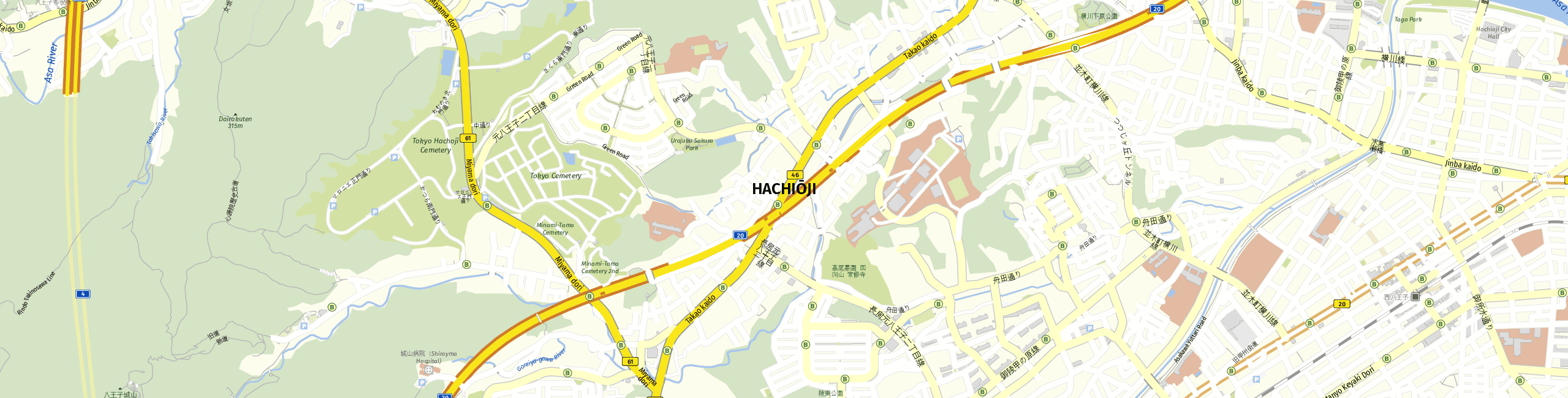 Stadtplan Hachiōji zum Downloaden.