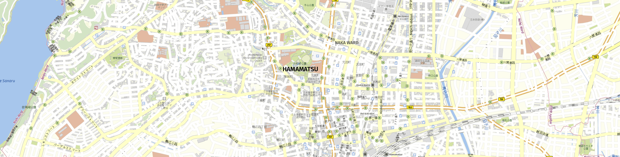 Stadtplan Hamamatsu zum Downloaden.